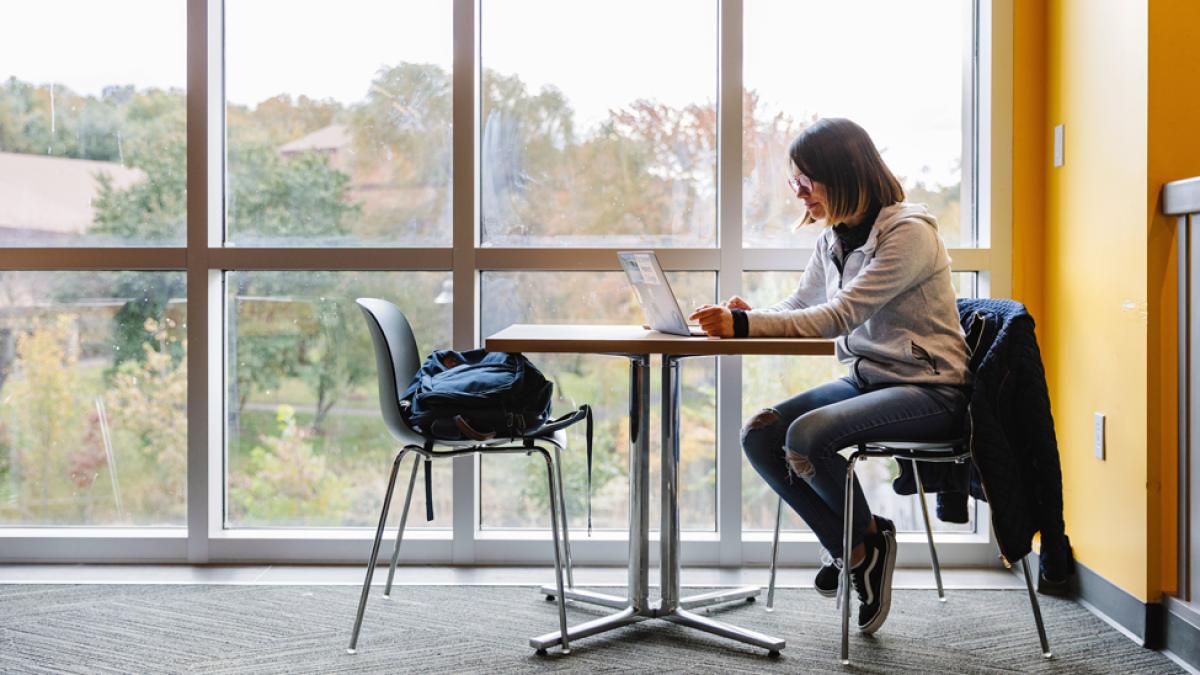 Student getitng help at the Writing Center.