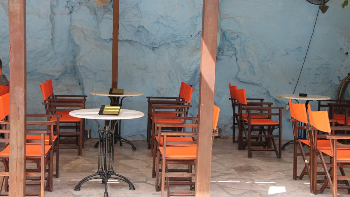 image of empty tables in a tavern