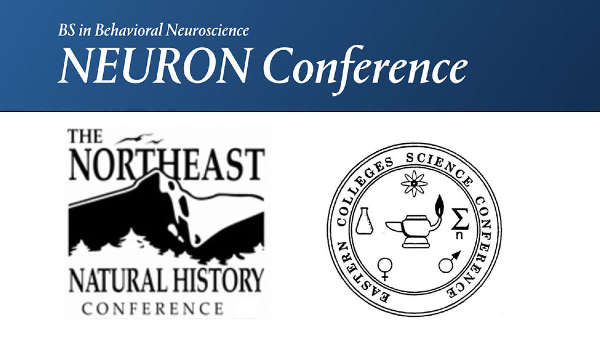 A college of 3 conference logos including Neuron conference, Northeast Natural History Conference, and the Eastern Colleges Science Conference