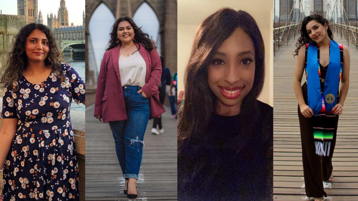 Four female Publishing program alumni from Pace University arranged in a collage