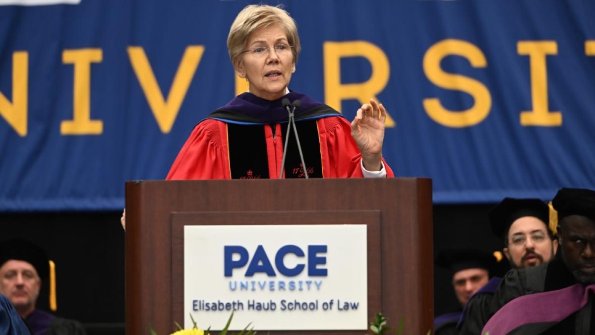 Senator Elizabeth Warren delivering Haub Law Commencement Speech 2023