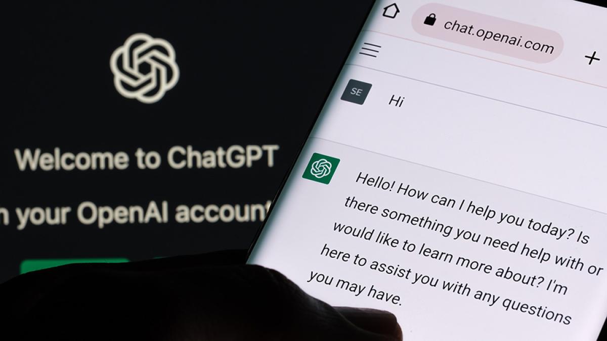 A finger scrolling through the chat gpt interface on a smart phone 