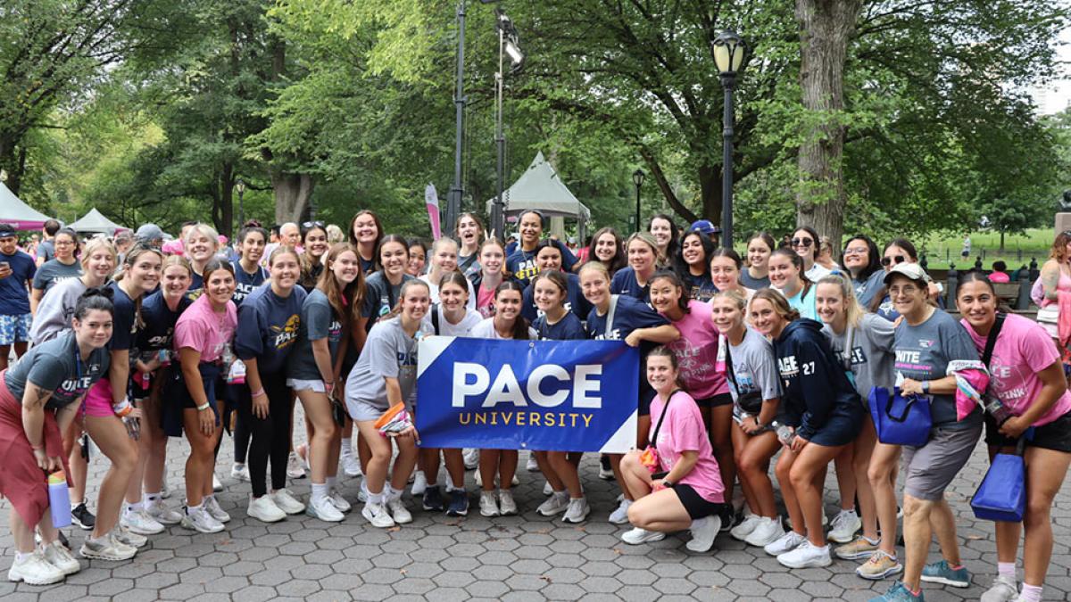 Pace University students at the Susan G. Komen Walk for the Cure