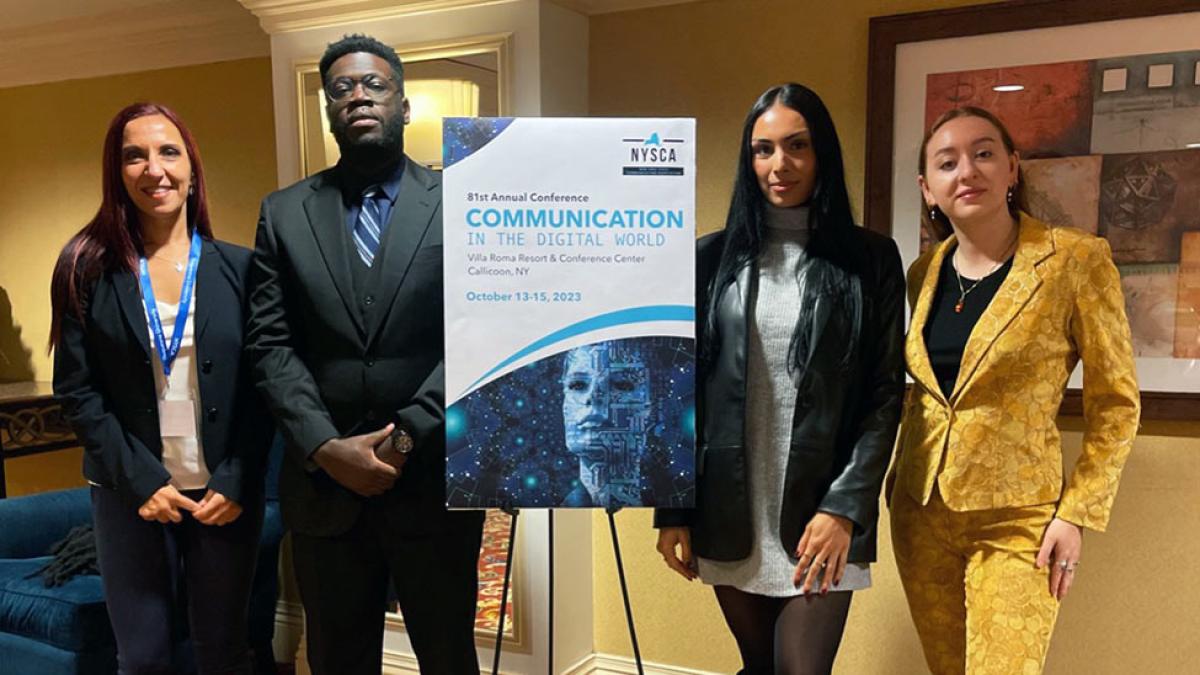 Pace University's Communications and Digital Communications program students present research at the New York State Communication Association Conference