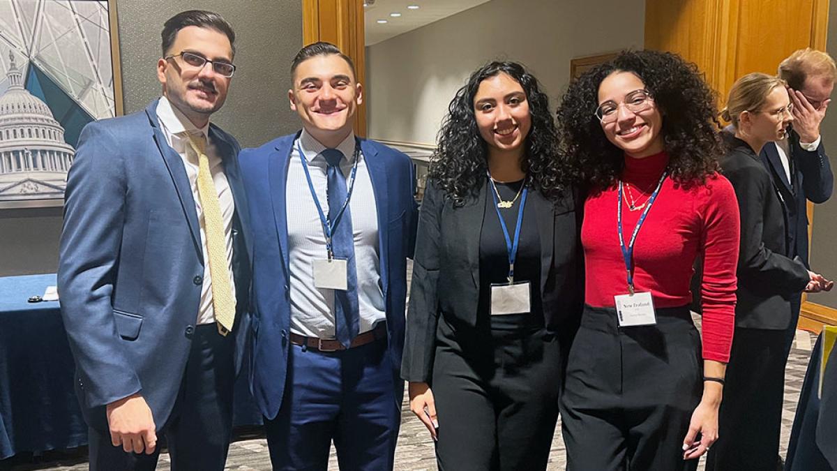 Pace University's Model United Nations students representing the delegations of the Netherlands, New Zealand, and Norway at the National Model UN Conference in Washington, D.C.