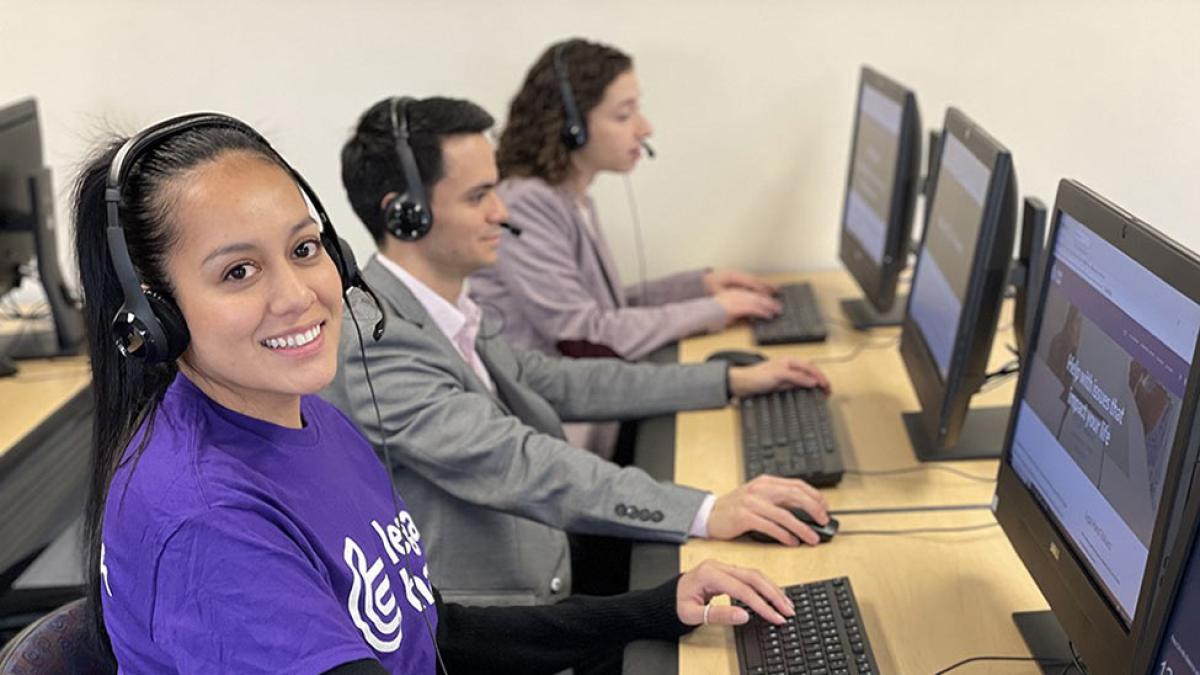 Elisabeth Haub School of Law students in a computer lab