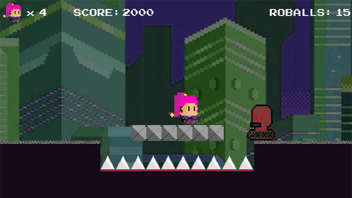 a screenshot of a pixel art game with a character walking down a path in a pastoral scene
