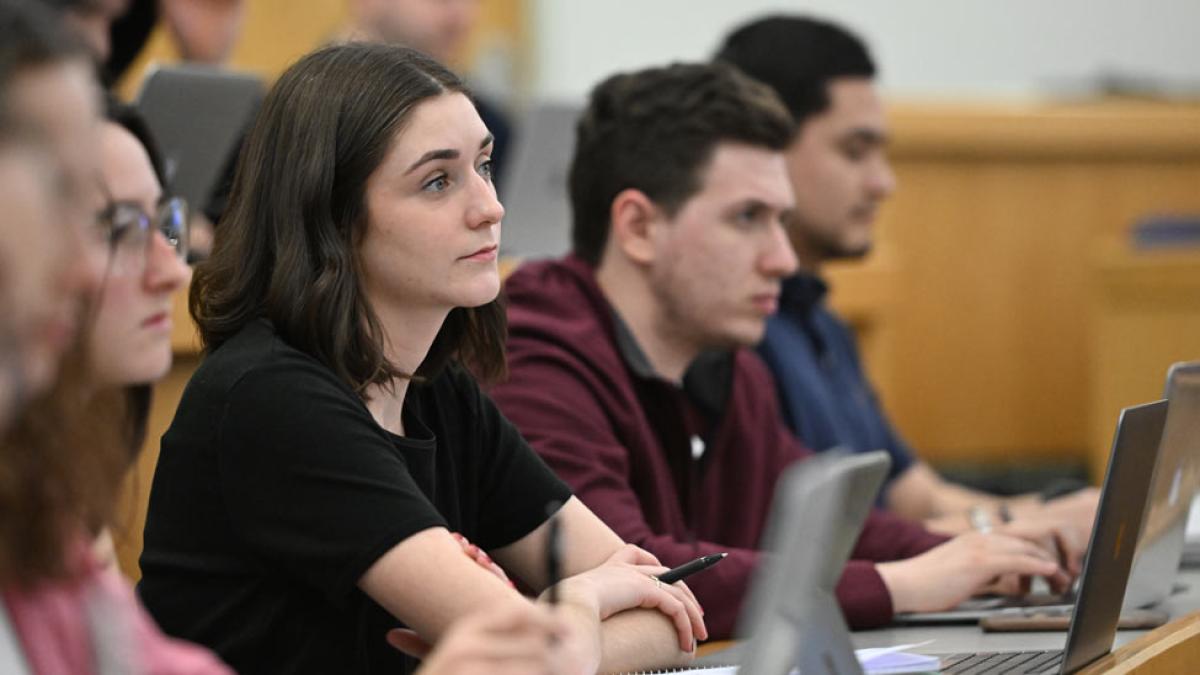 students in a lecture at Elisabeth Haub School of Law at Pace University