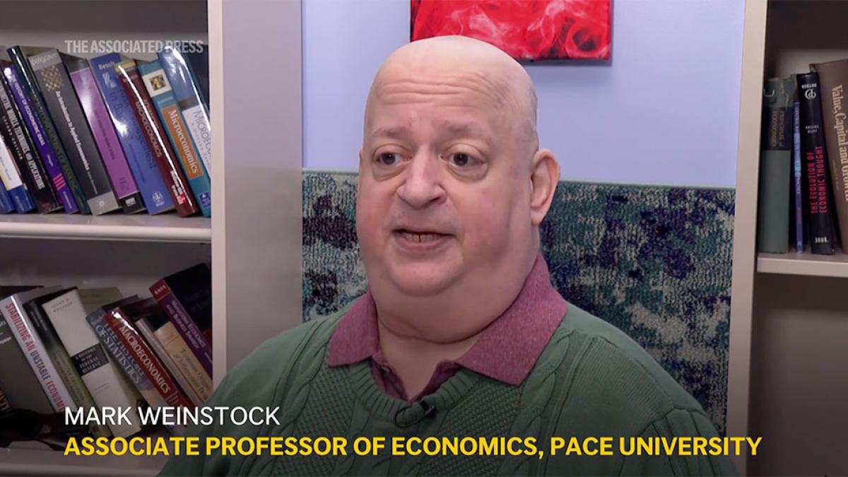 Pace University Clinical Associate Professor of Economics Mark Weinstock, MA, speaking to Associated Press about Trump and Harris economic plans