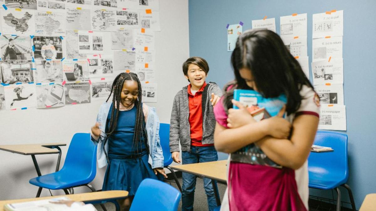 Middle school student getting bullied image for a Pace University School of Education project