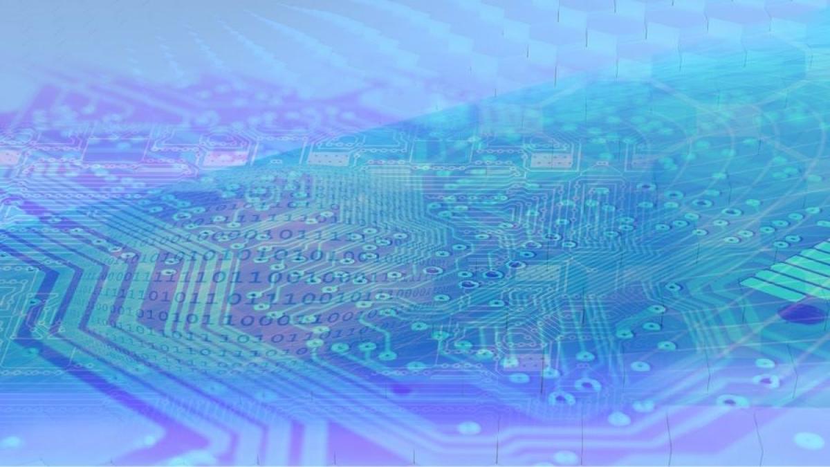 Image of a colorful circuit board.