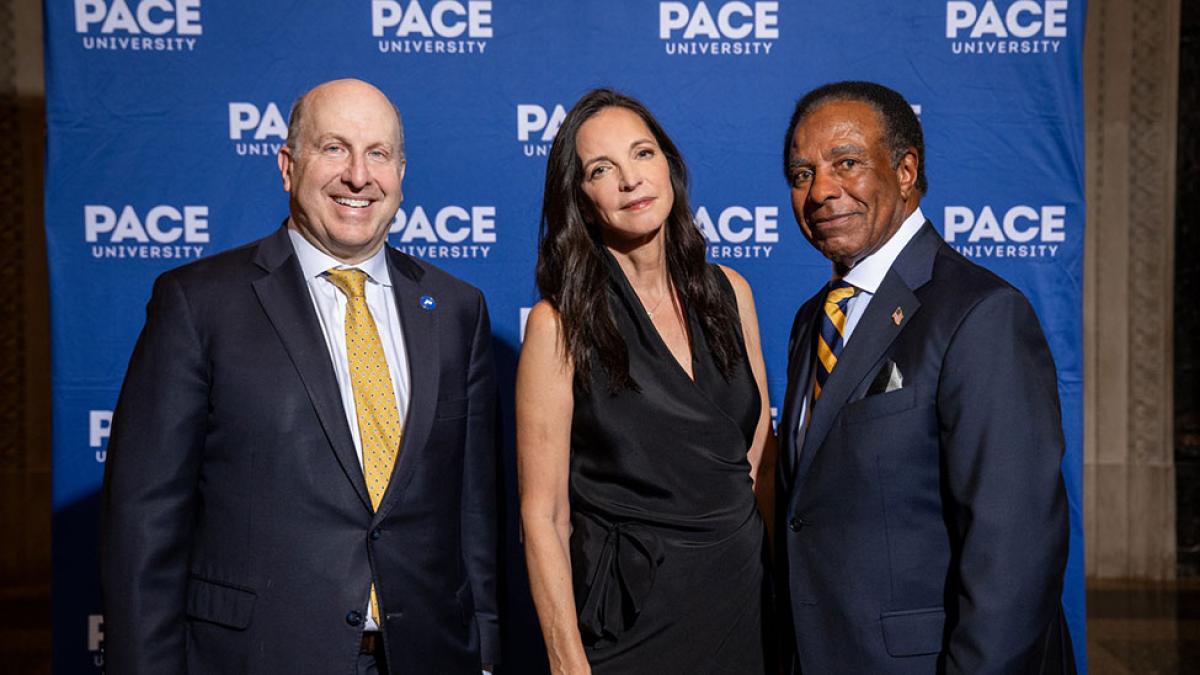 During the 61st annual Spirit of Pace Awards dinner on June 12, Pace honored Kristin A. Dolan, MS '90, chief executive officer at AMC Networks, and John Lyle ’66, philanthropist.
