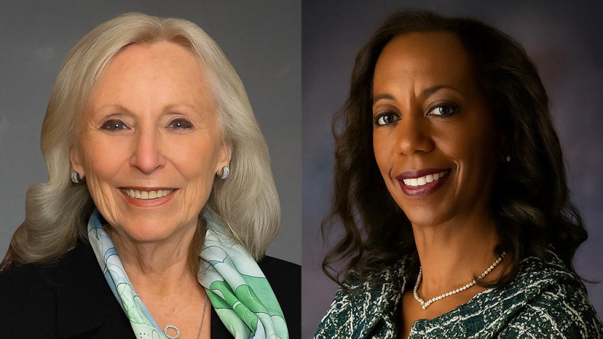 Pace University Board of Trustees memebers, Barbara A. Abeles and Sabrina A. Griffin.