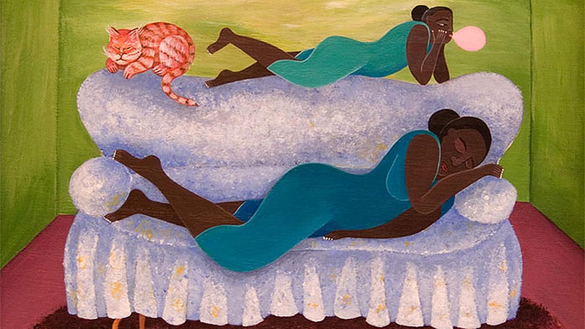 Laura James, Mother and Daughter, 2006. Painting/Acrylic on canvas, 12 x 14 in. (framed: 15 x 17 in.)