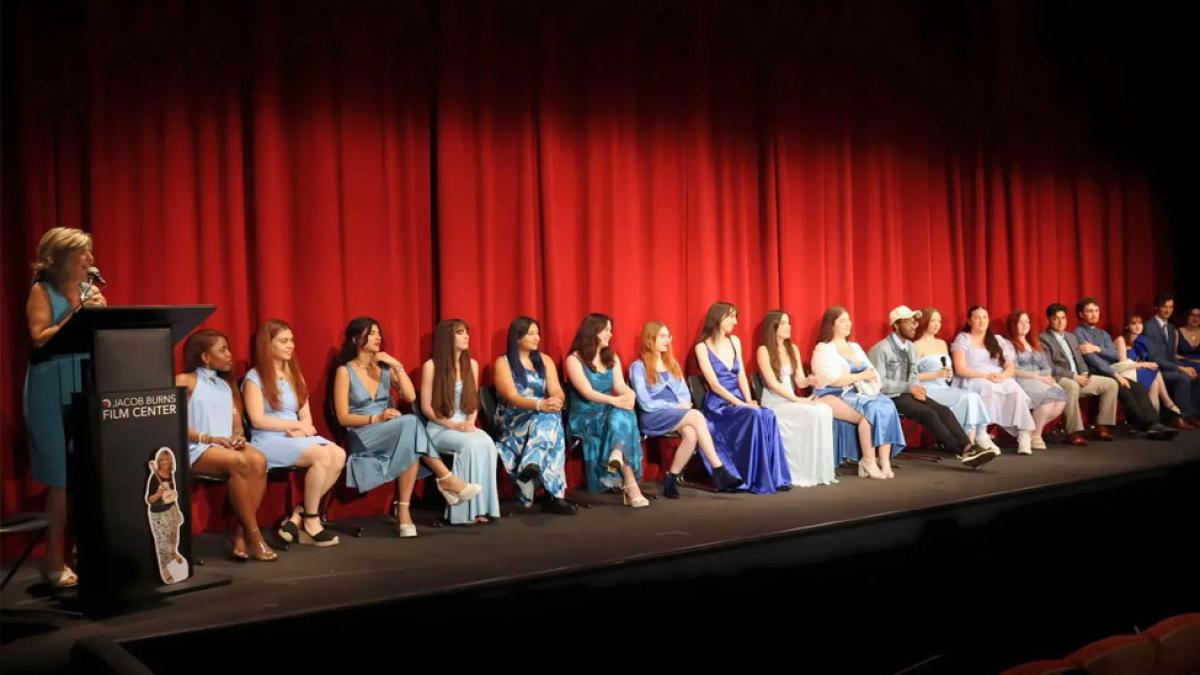Pace Doc students on stage at the Jacob Burns Center.