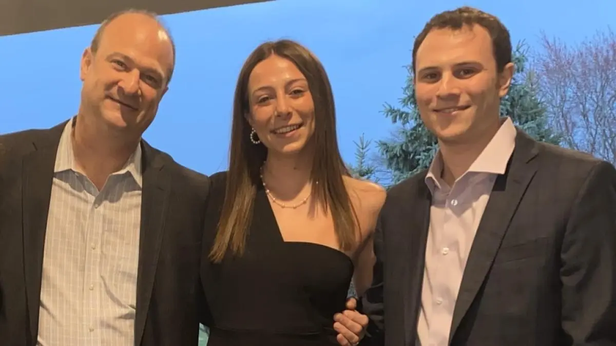Haub Law alum Joseph Churgin ’93 with Emma ’27 and Hunter Churgin ’24