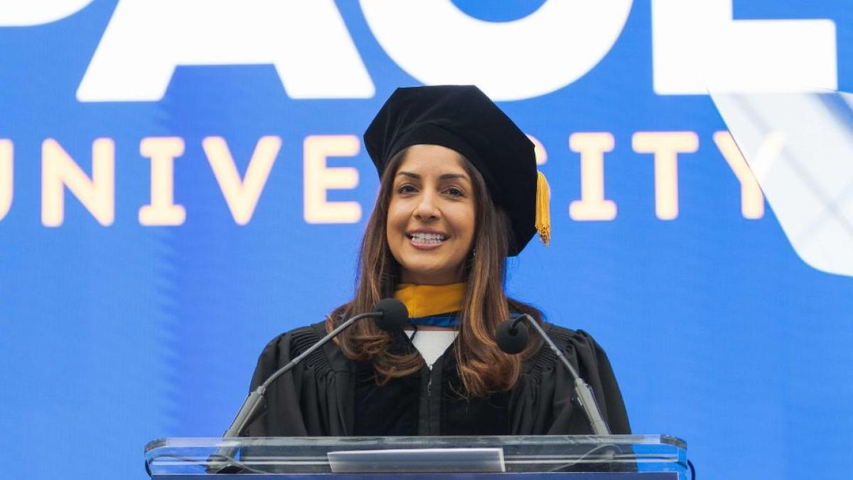 Tubi CEO Anjali Sud, a first-generation Indian American and one of the tech industry’s most prominent leaders, addressed thousands of graduates and guests at Pace University’s Commencement.