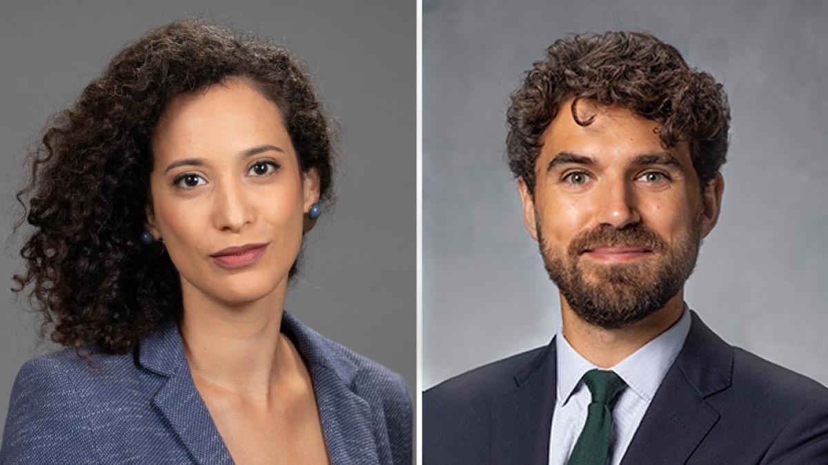 Professors Brenda Dvoskin of Washington University School of Law and Thomas E. Kadri of the University of Georgia School of Law, recipients of the 2025–2026 Haub Law Emerging Scholar Award in Women, Gender & Law
