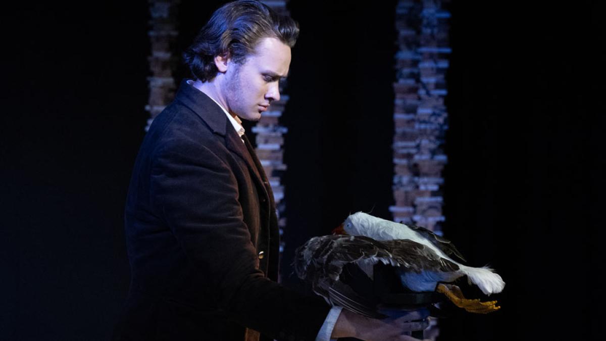 Pace Sands College student onstage for The Seagull.