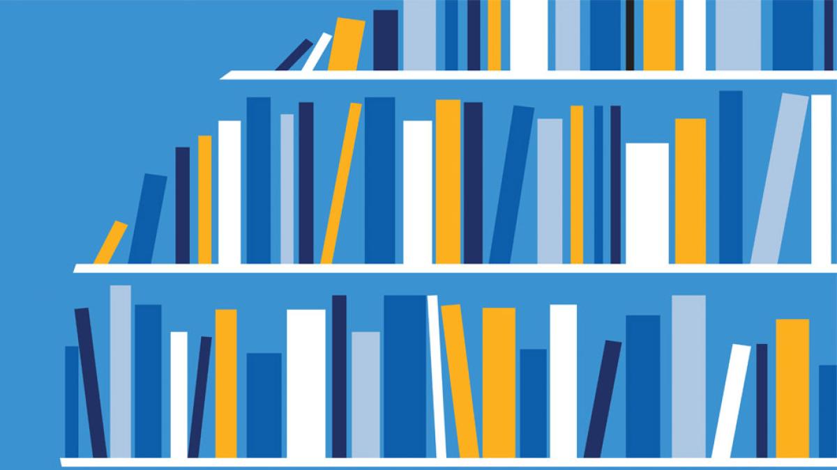 Illustration of book shelves.