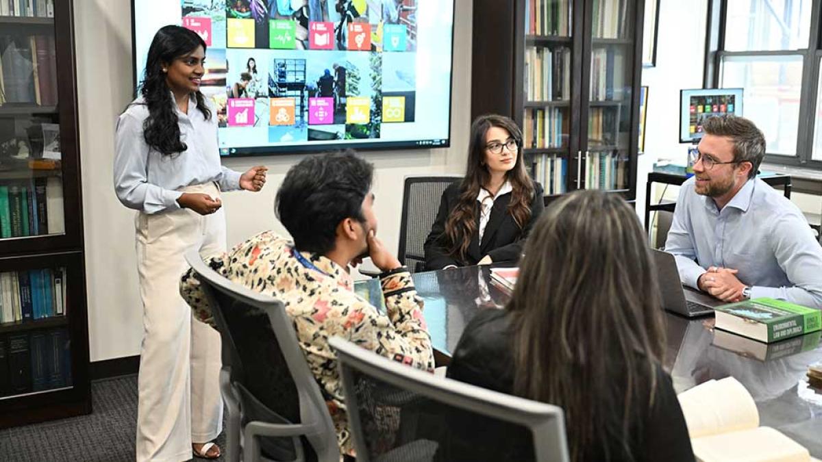 Elisabeth Haub School of Law at Pace University Professor Maria Lambert teaching 