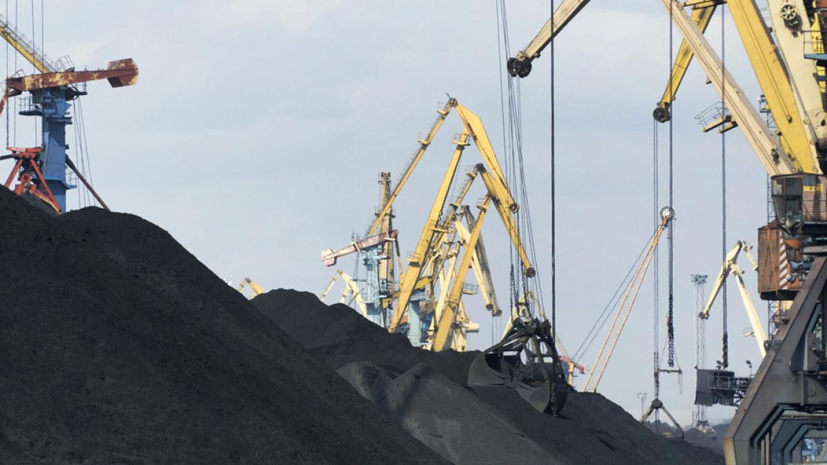 Machines excavating the earth.