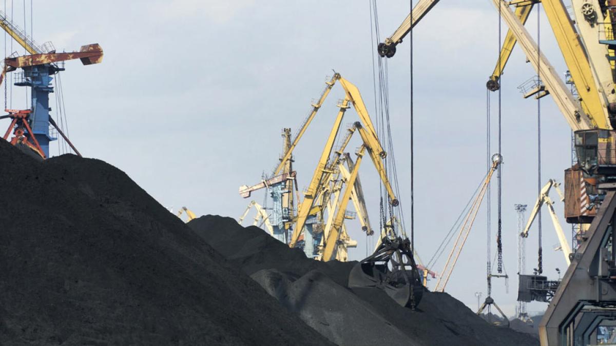 Machines excavating the earth.