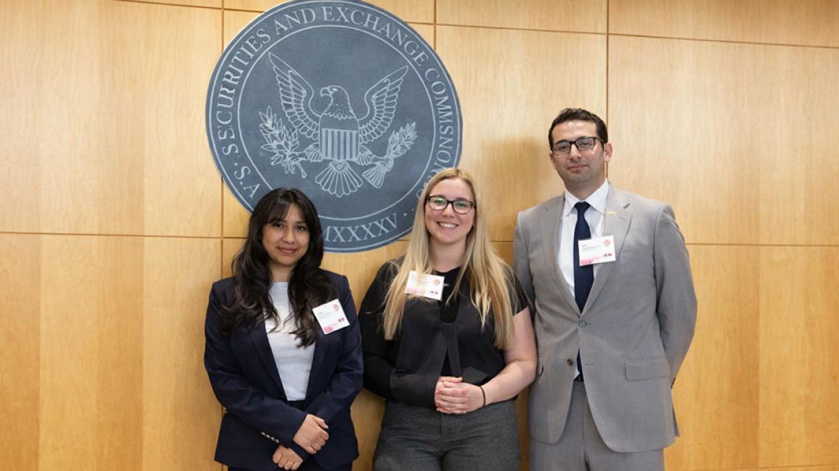 Law students from Fairbridge Investor Rights Clinic at the Elisabeth Haub School of Law visiting the Securities Exchange Commission