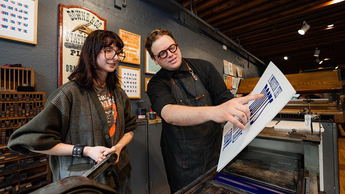 Pace University students working at a publishing house.