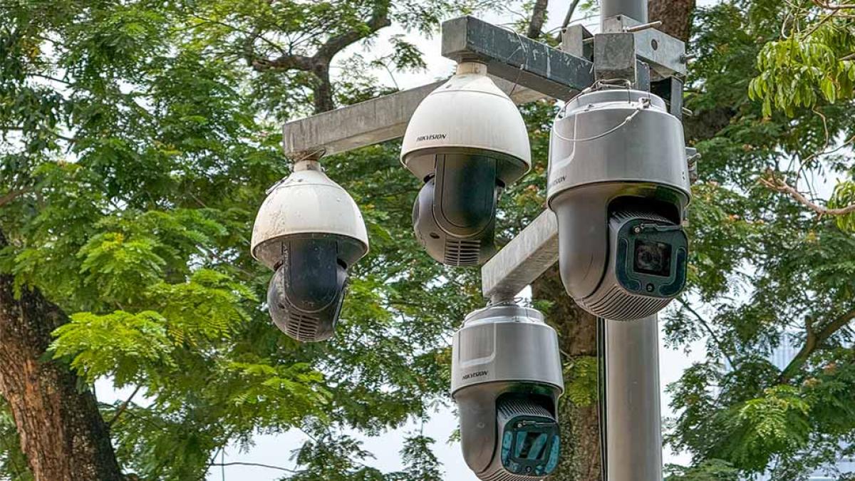 A photo of Flock cameras.