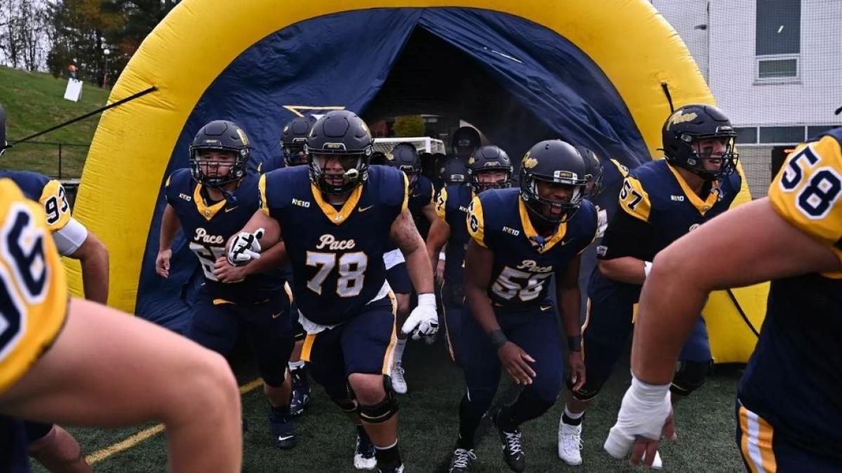 Pace Football emerges from the tunnel