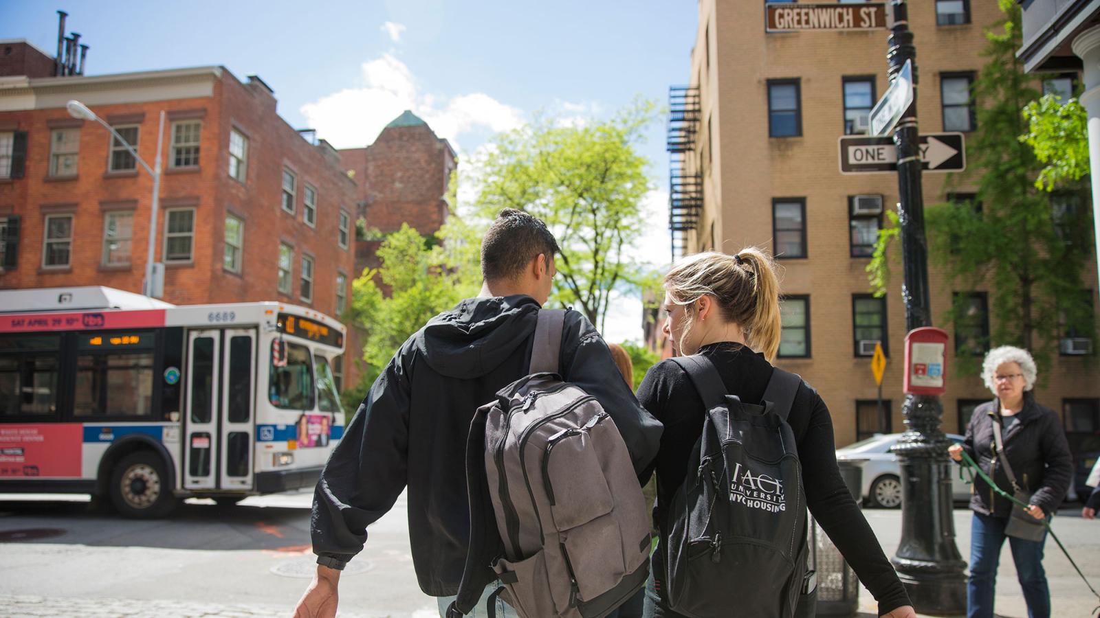 Students walking in NYC.