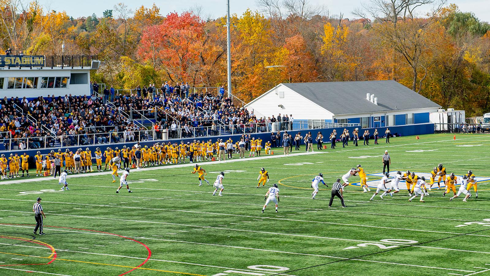 fall football game and stadium
