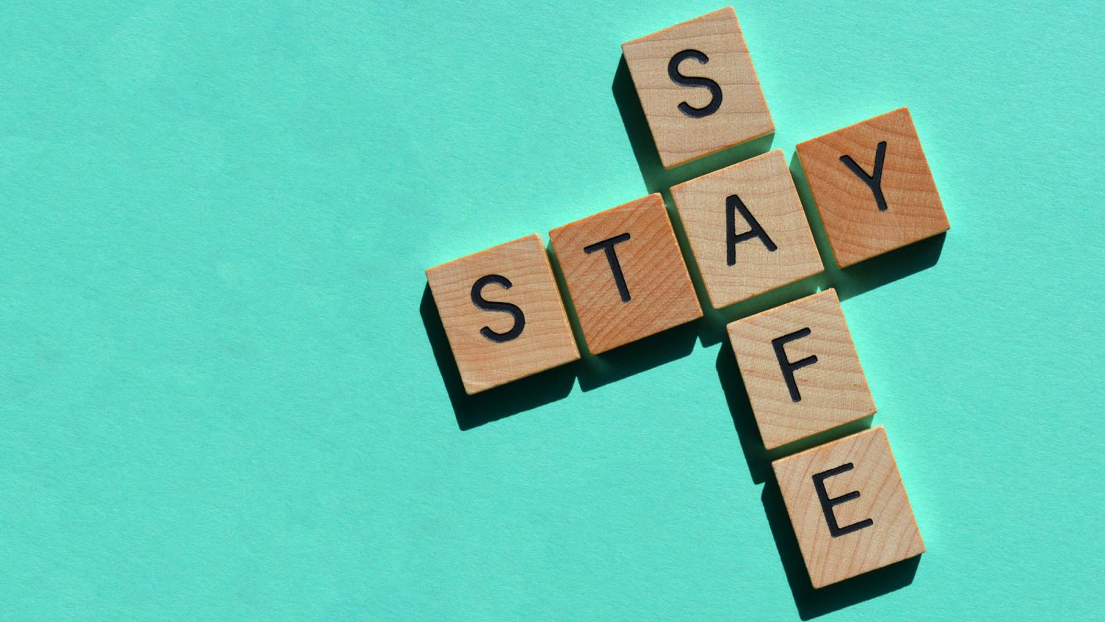 stay safe in scrabble tiles