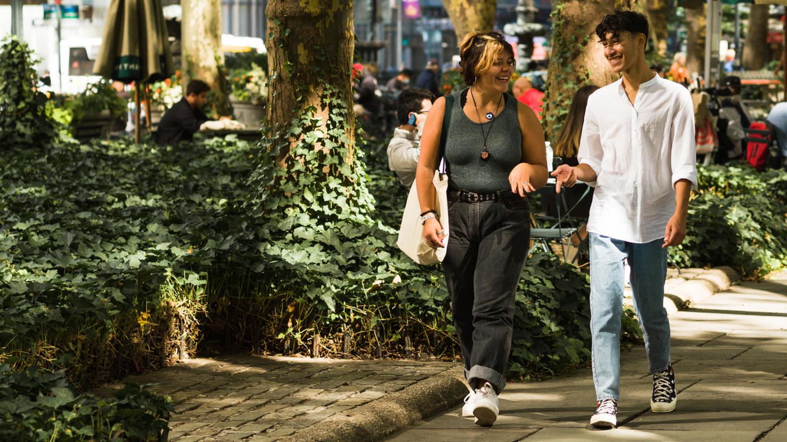 people walking in a park