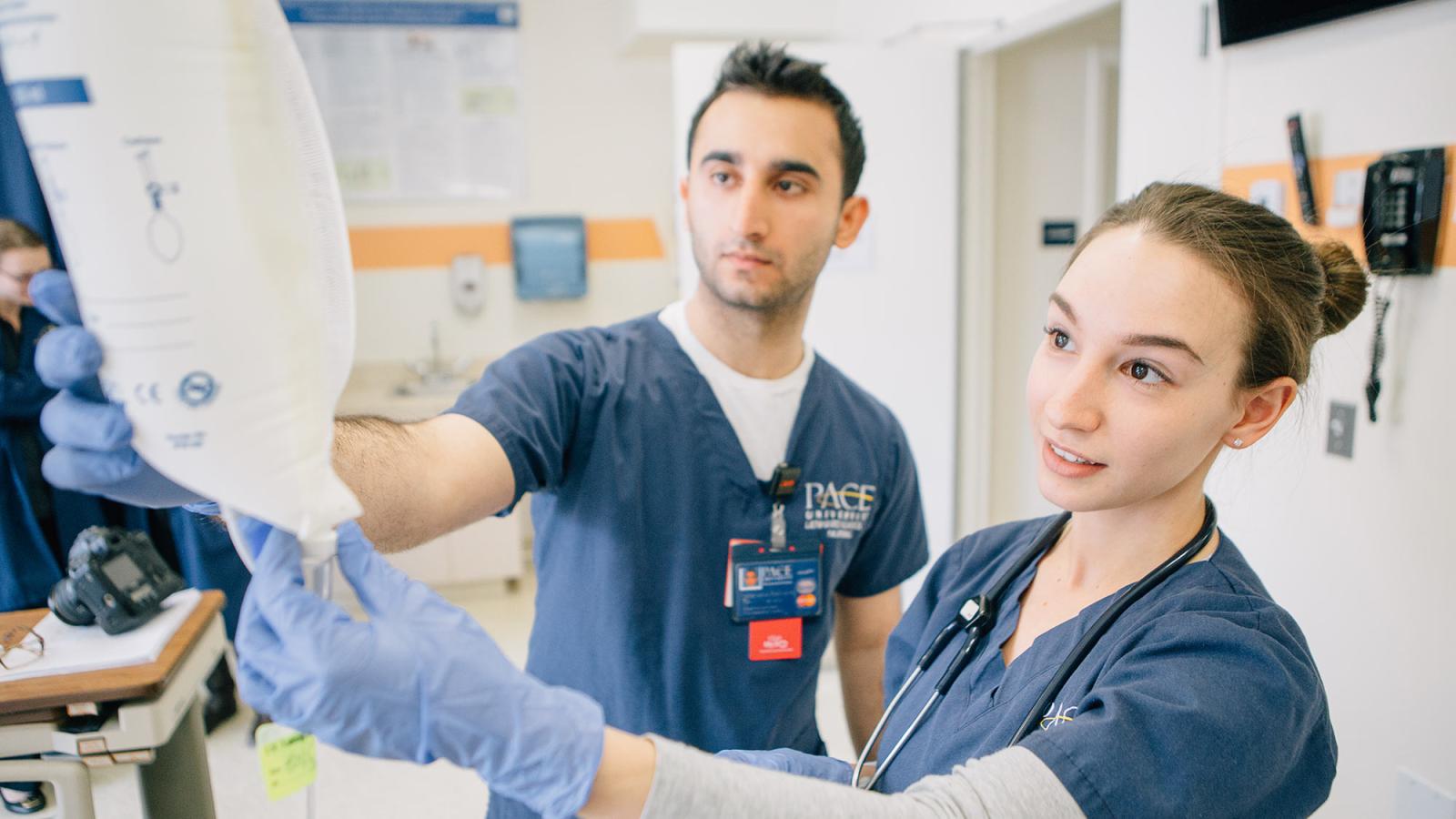 College of Health Profession students working in a clinical setting.