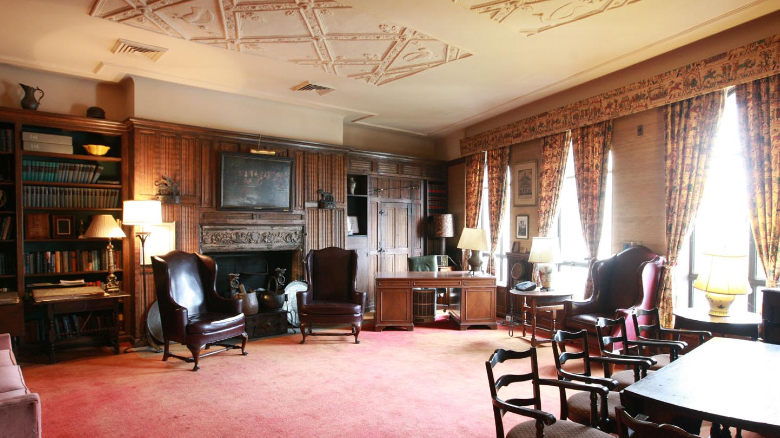 photo of Homer Pace's study preserved with antique furniture in historic 41 Park Row building