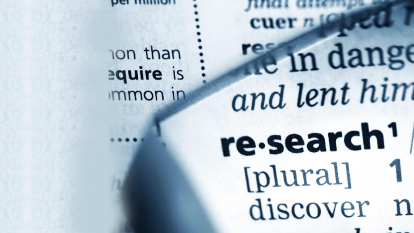 graphic of dictionary definition of research representing the Lubin Research Seminar Series