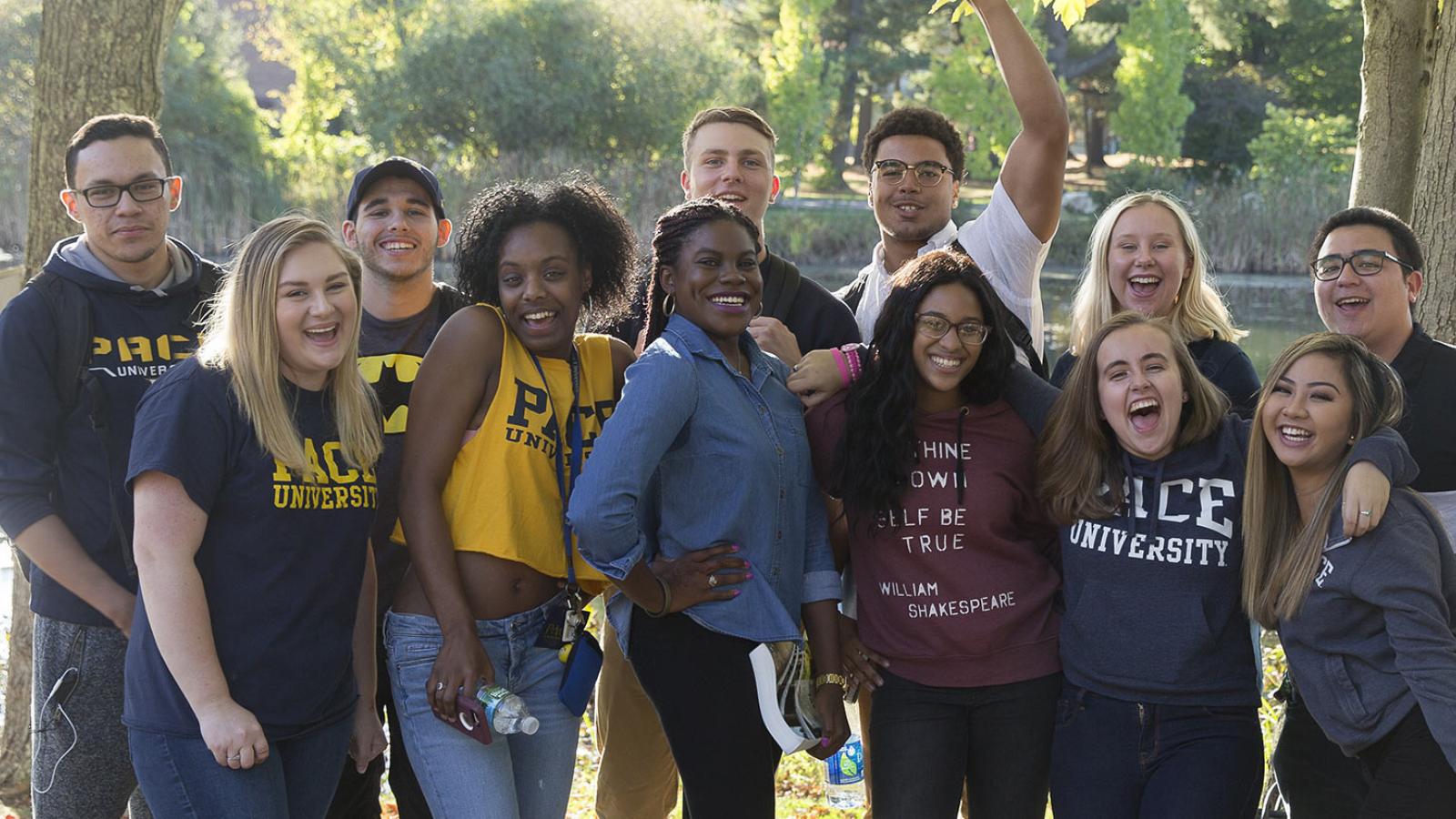 Pace University students on the Pleasantville campus.
