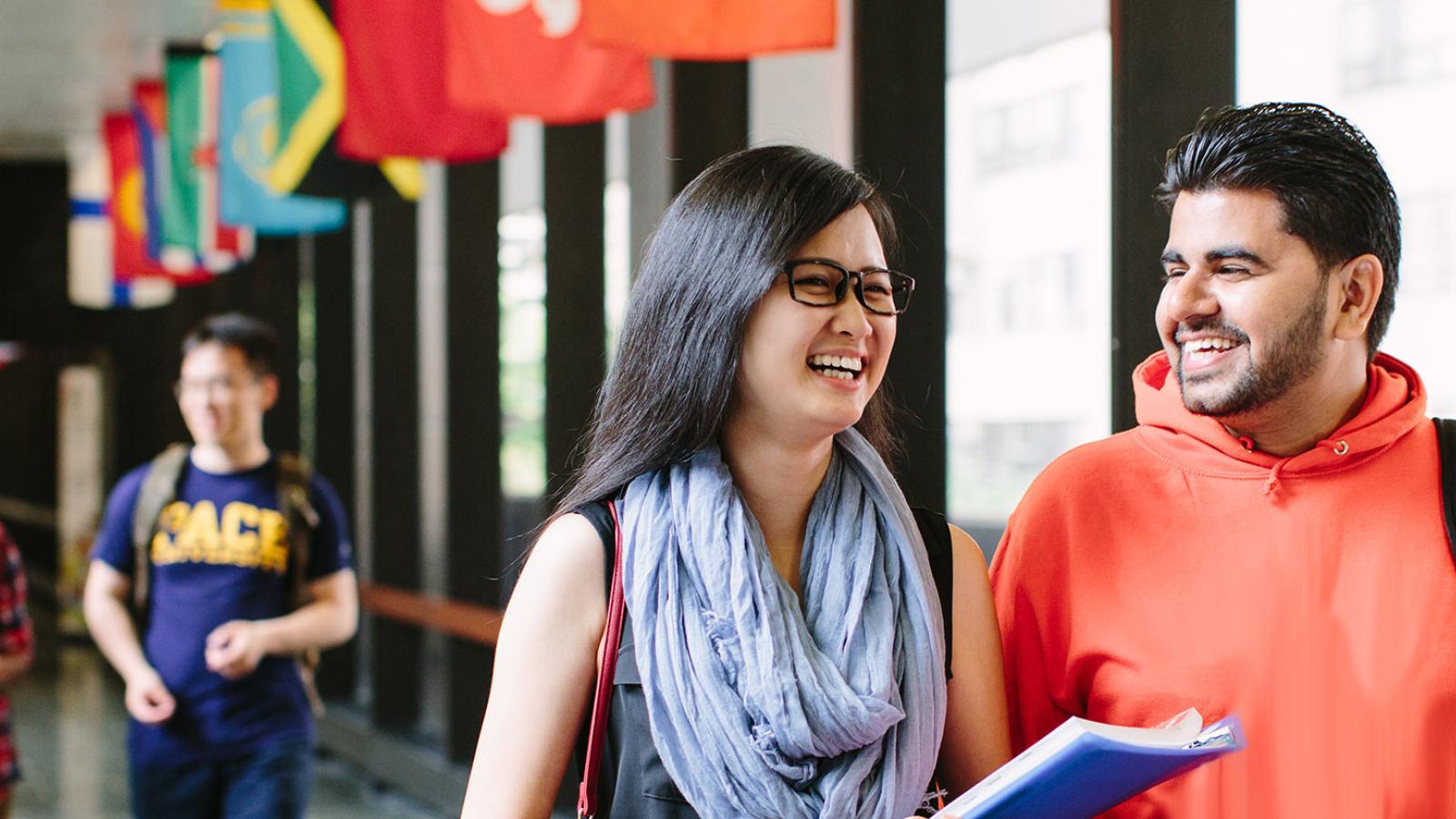 Pace University international students on the New York City campus