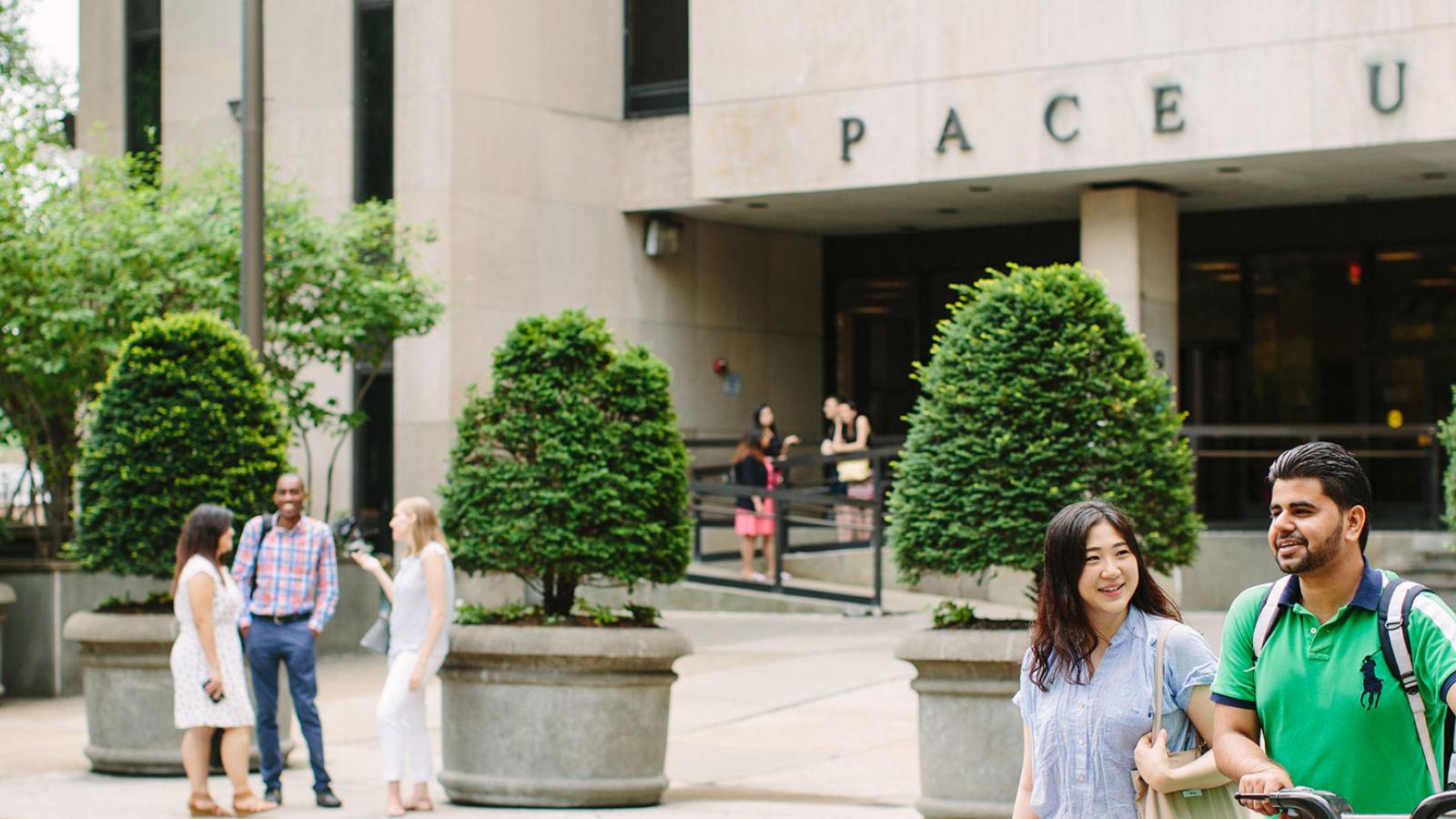 Facade of One Pace Plaza in NYC