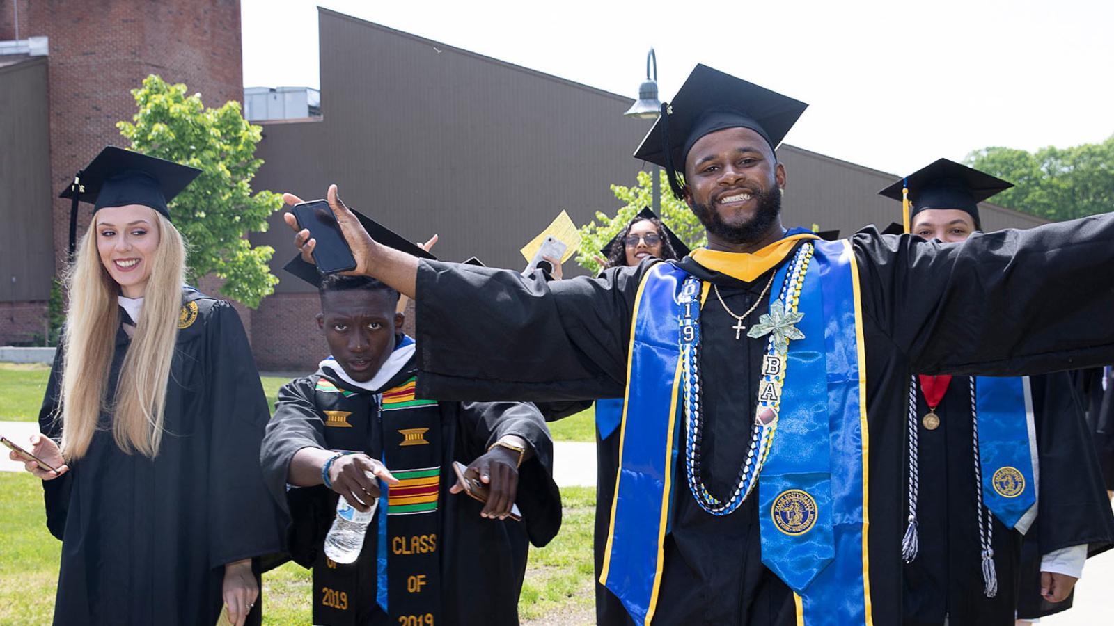 Students celebrating their Commencement.