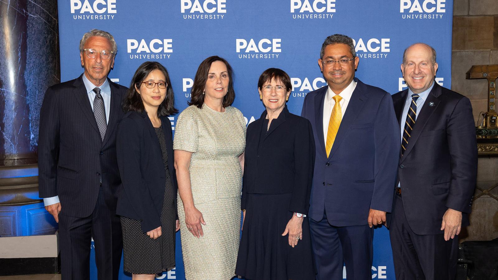 group photo with Marvin Krislov at the Spirit of Pace Awards