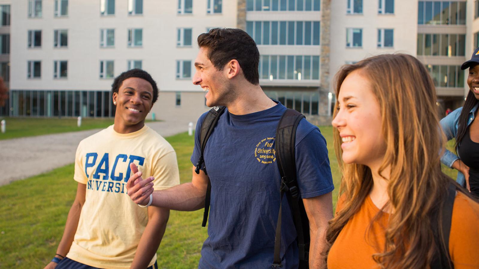 Students on the Pace Pleasantville campus