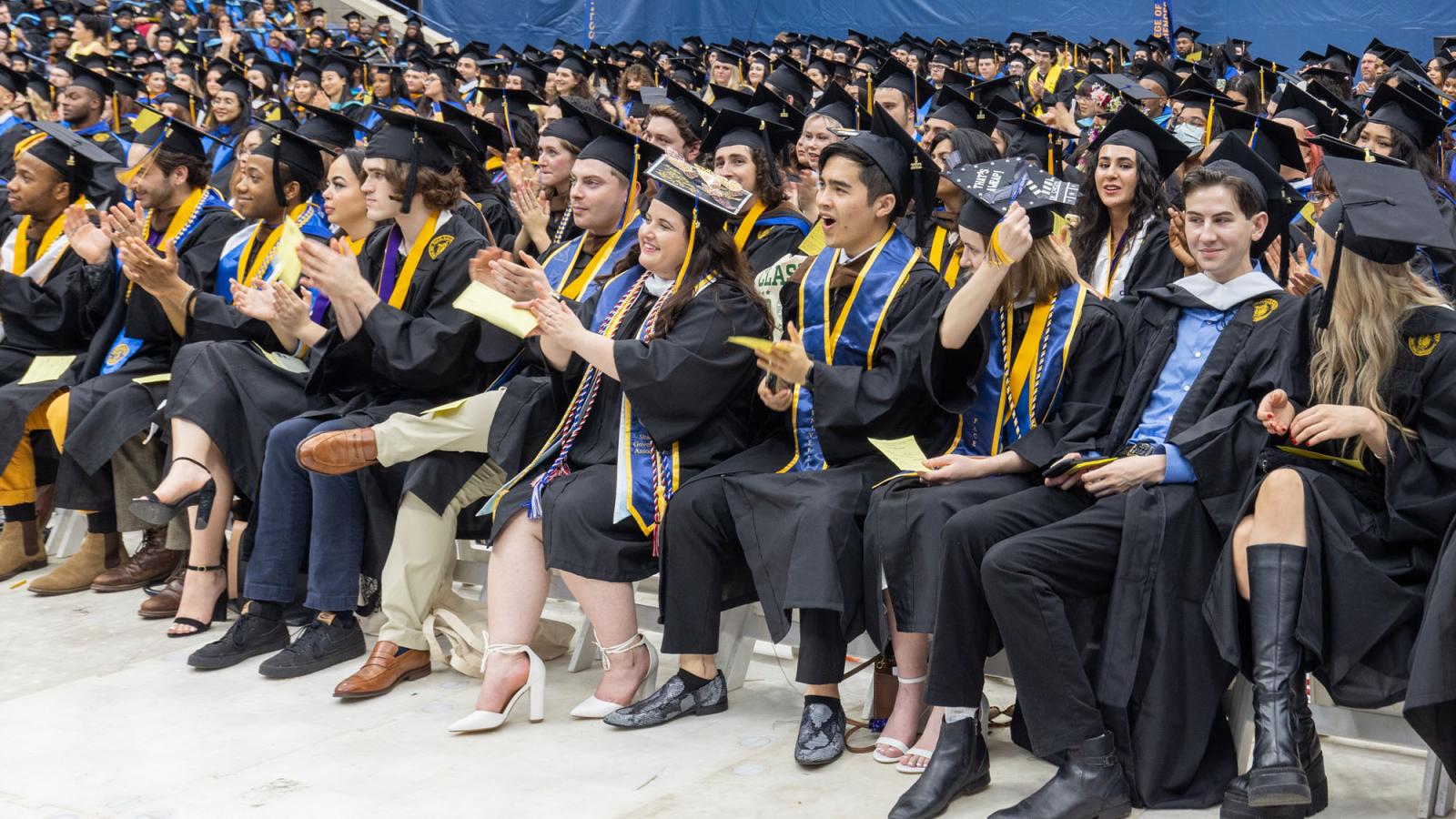 Students seated at 2022 graduation 