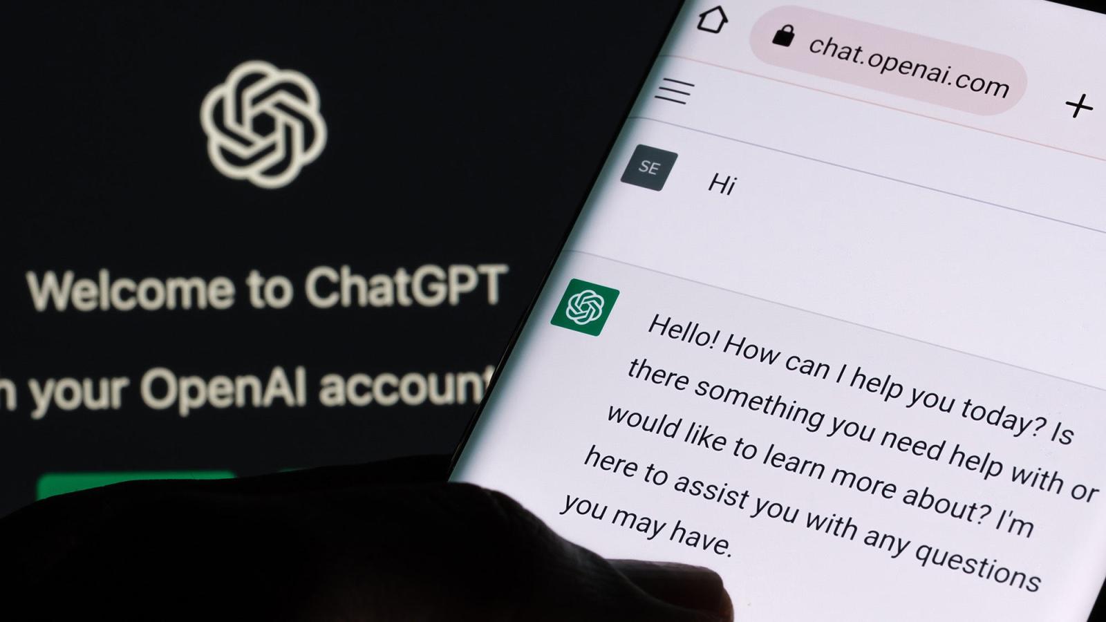 A finger scrolling through the chat gpt interface on a smart phone
