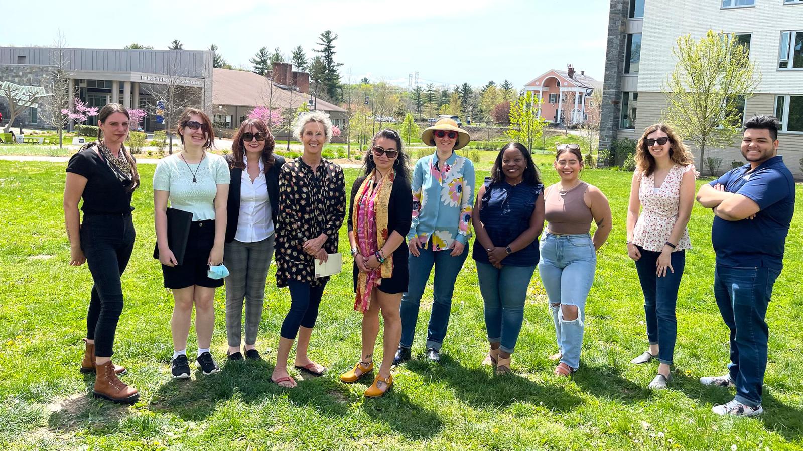 Row of Pace University Writing and Cultural Studies students and community writers