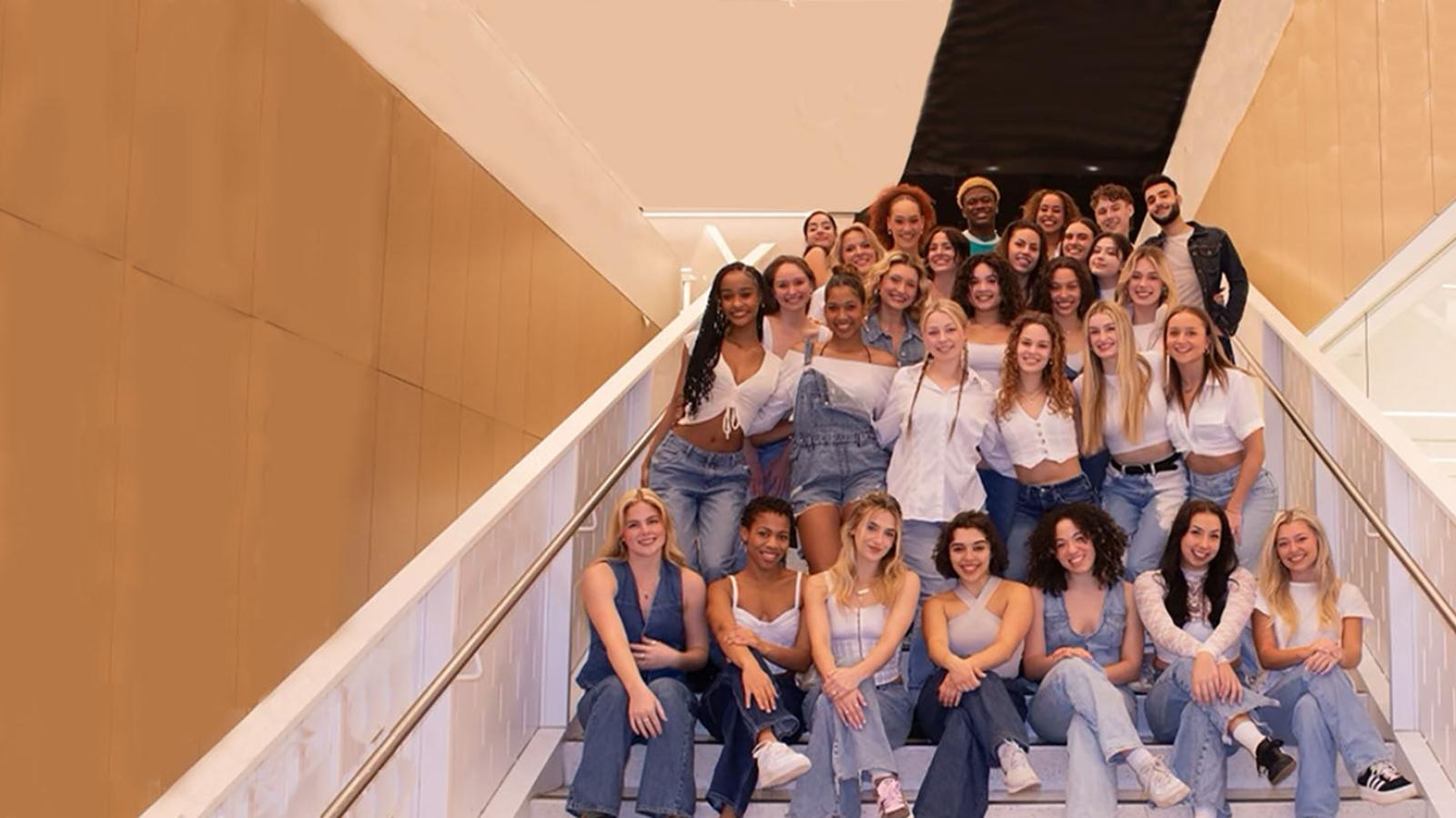 Students from the Sands College of Performing Arts at Pace University, dancing in a studio