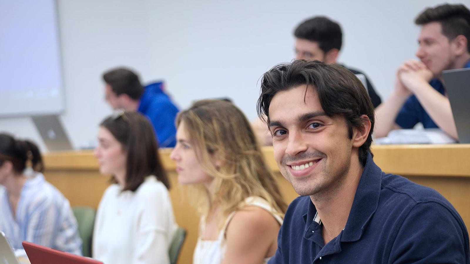 Student in lecture hall