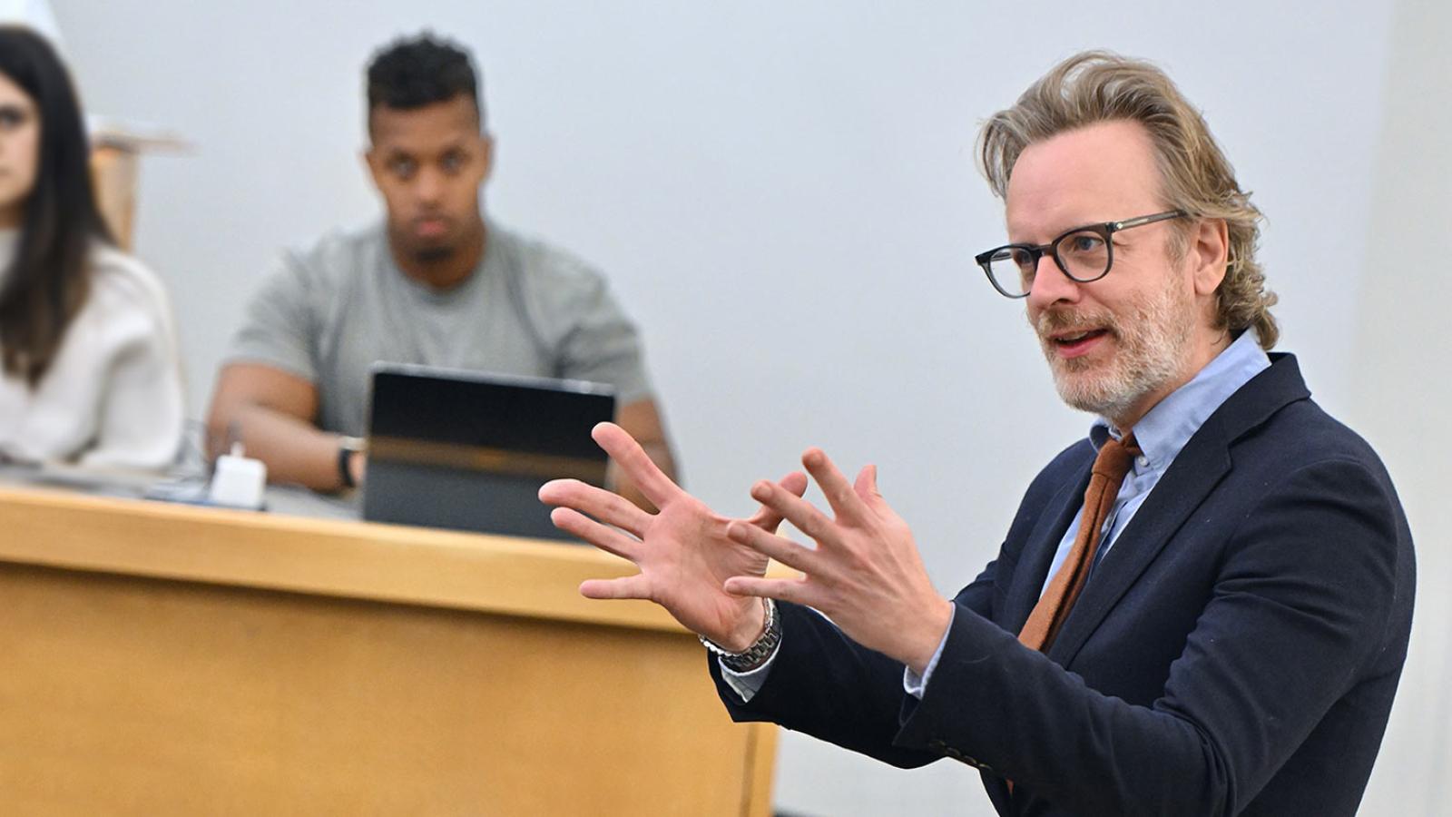 Elisabeth Haub School of Law at Pace University Professor Sasha Greenawalt teaching a class